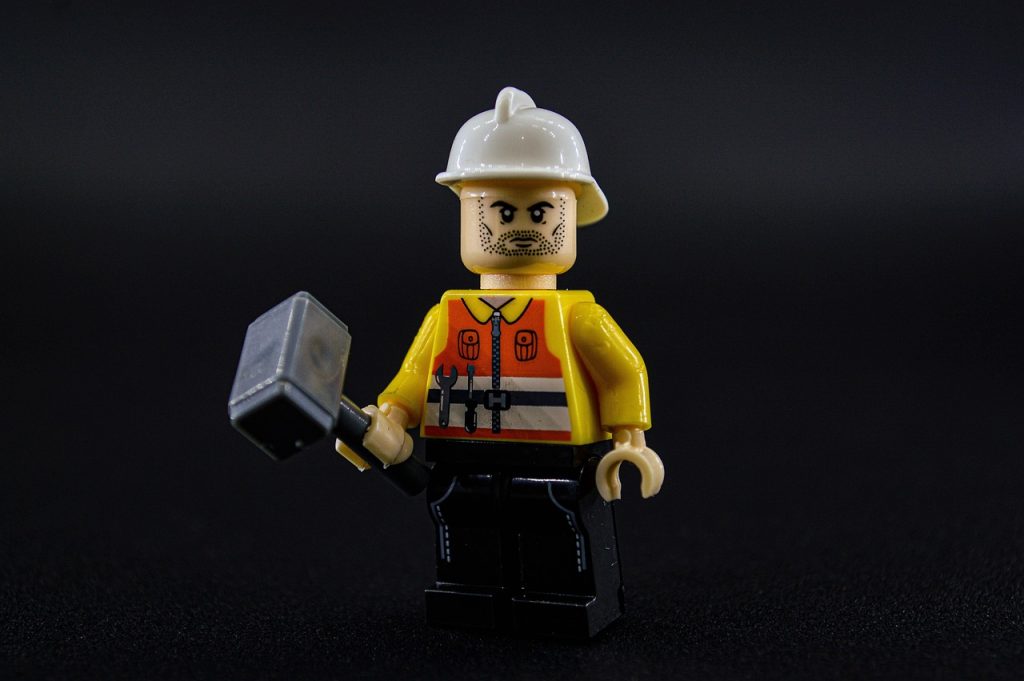 lego, toy, construction worker, miniature, children's toy, occupation, play, game, builder